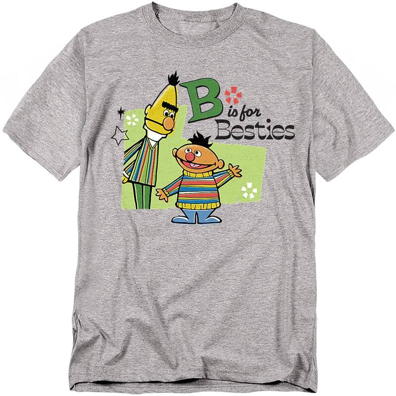アニメキャラクター レディース トップス Tシャツ トール グラフィック Licensed Character Big & Tall Sesame Street Bert & Ernie Graphic Tee Heather Gray グレー|ReVida 店