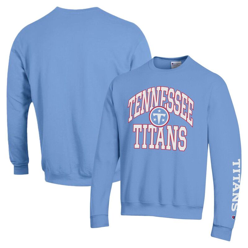 チャンピオン レディース トップス Tシャツ スウェット フリース Men Champion Light Blue Tennessee Titans Powerblend Fleece Sweatshirttn Light ブルー