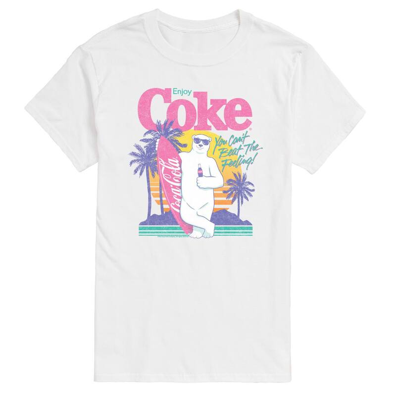 アニメキャラクター レディース トップス Tシャツ トール グラフィック Licensed Character Big & Tall Coca-Cola Surfing Polar Bear Graphic Tee White ホワイト｜ReVida 店