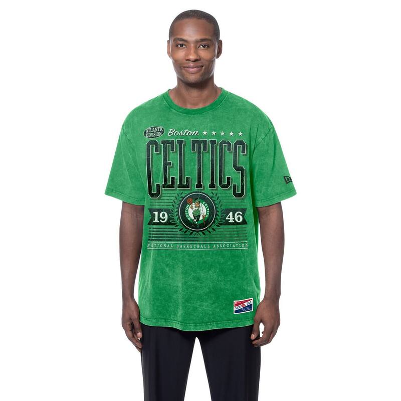 ニューエラ レディース トップス Tシャツ Men's New Era Green Boston Celtics Oversized Throwback Collection Mineral Wash T-Shirt Cel Green グリーン|ReVida 店