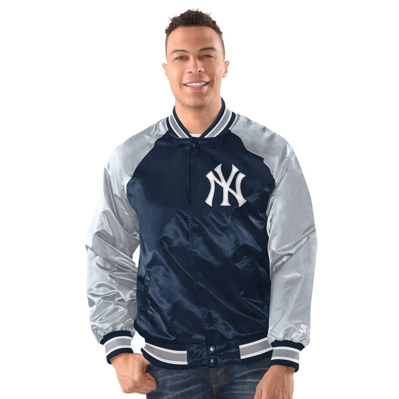 クランク レディース アウター 上衣・上衣 Men\u0027starter Navy/Gray New York Yankees Blitz Varsity Jacket Ynk Navy 米国海軍 コート・ジャケット-レディースファッション