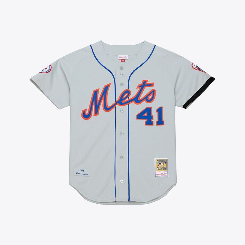 ミッチェル&ネス レディース トップス Tシャツ ジャージー Men\'s Mitchell & Ness Tom Seaver Gray New York Mets 1976 Authentic Jersey Met Grey グレー|ReVida 店