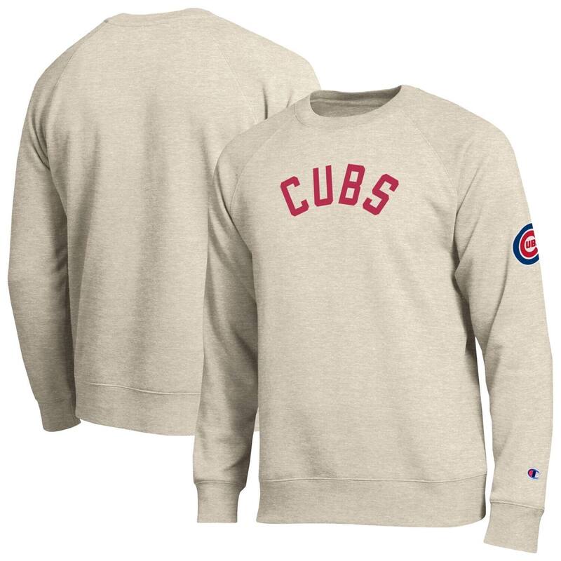 はやりっ児 レディース トップス プルオーバー 汗水 Men\u0027s Champion Oatmeal Chicago Cubs All-Star Soft Felt Sweatshirt Cub Multi マルチ色合い