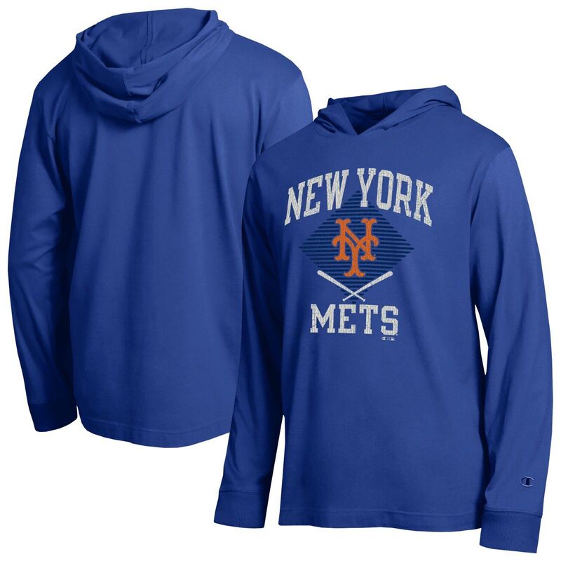 はやりっ児 レディース トップス ティーシャツ 長袖 Men\u0027s Champion Royal New York Mets Cooperstown Hooded Long-Sleeve T-Shirt Met Blue 青色 レディースファッション-トップス