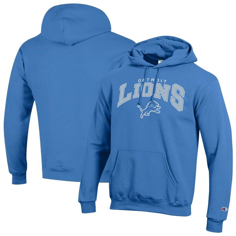 チャンピオン レディース トップス Tシャツ ロゴ パーカー Men's Champion Blue Detroit Lions Powerblend Arch over Logo Hoodie Lns Blue ブルー｜ReVida 店