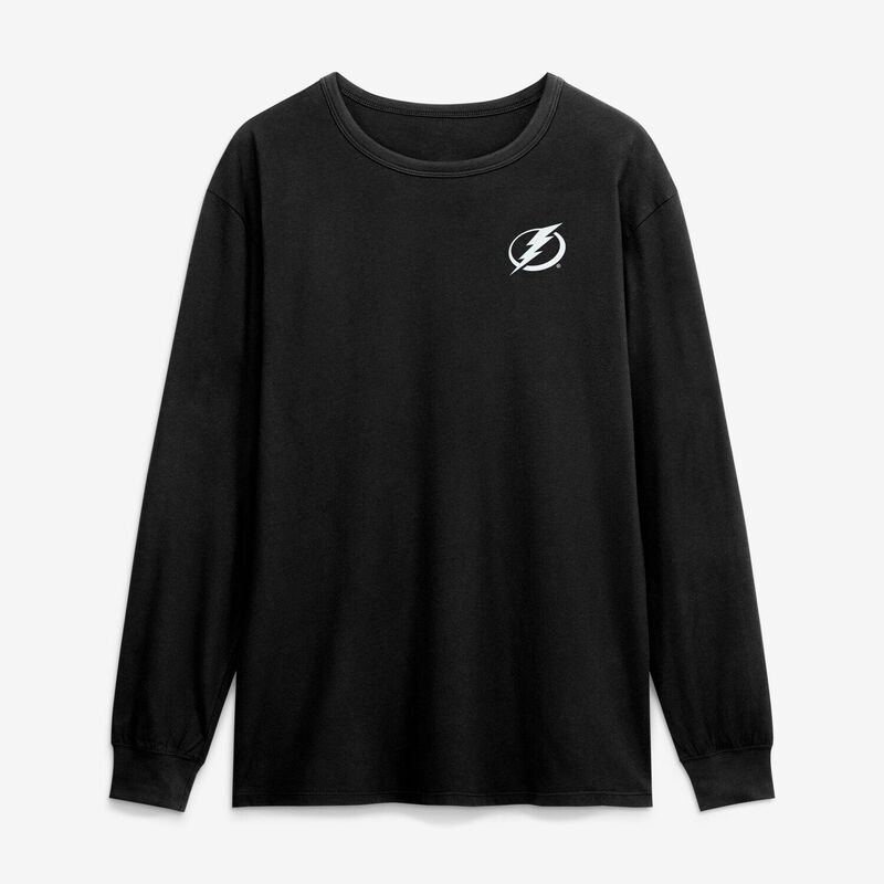 ファナティクス レディース トップス プルオーバー Men\u0027s Fanatics Black Tampa Bay Lightningame Long Sleeve T-Shirt Lgh Black 黒いこと