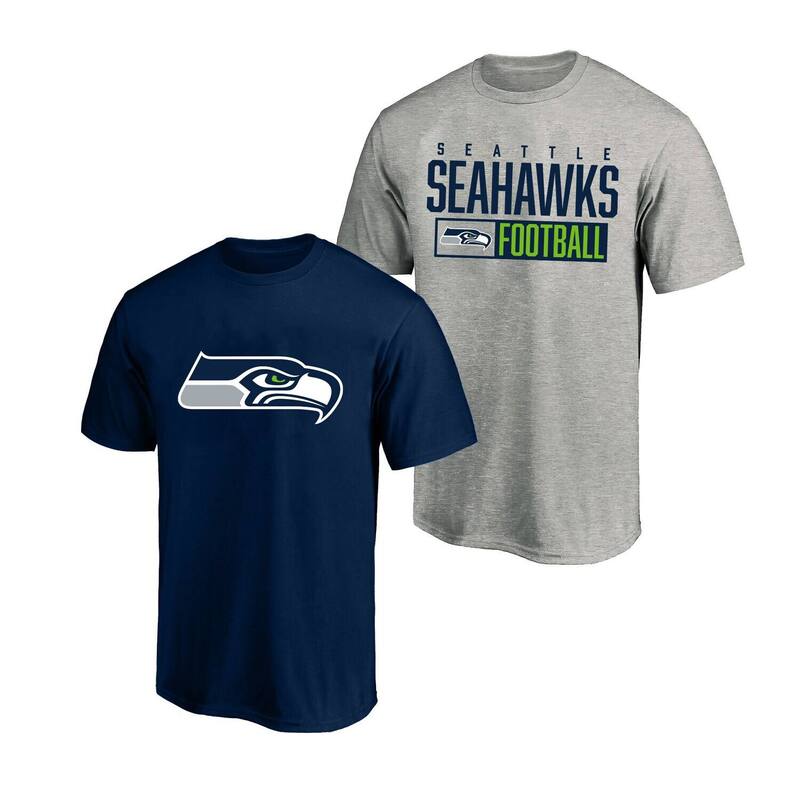 ファナティクス レディース トップス プルオーバー トール Men\u0027s Fanatics Heather Gray/College Navy Seattle Seahawks Big \u0026 Tall 2-Pack T-Shirt Set Sea Grey 薄墨色