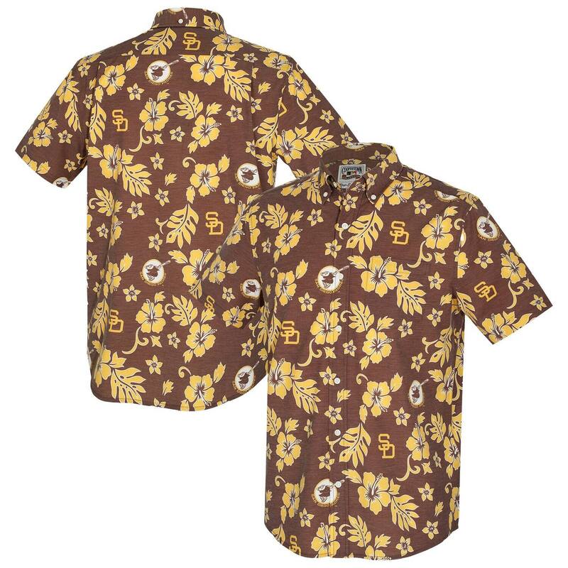 レインスプーナー レディース トップス ティーシャツ 打ち倒す Men\u0027s Reyn Spooner Brown San Diego Padres Cooperstown Kekai Performance Button-Down Topad Brown 赤銅色 Tシャツ・カットソー-レディースファッション-トップス