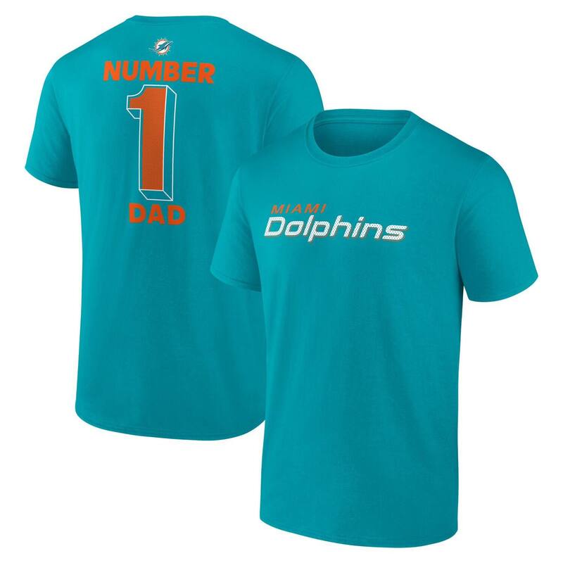 アンブランデッド レディース トップス ティーシャツ ティーシャツ ロゴタイプ Unbranded Men\u0027s Logo AthleticAqua Miami Dolphins #1 Dad Jersey T-Shirt Dol Turq A トップス-レディースファッション