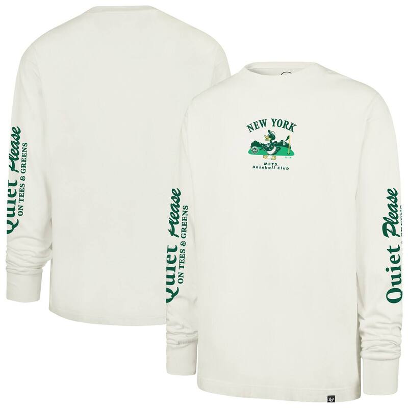 フォーティセブンブランド レディース トップス Tシャツ 47 Brand Men's '47 Cream New York Mets Quiet Please Foundation Long Sleeve T-Shirt Met Beige ベージュ｜ReVida 店