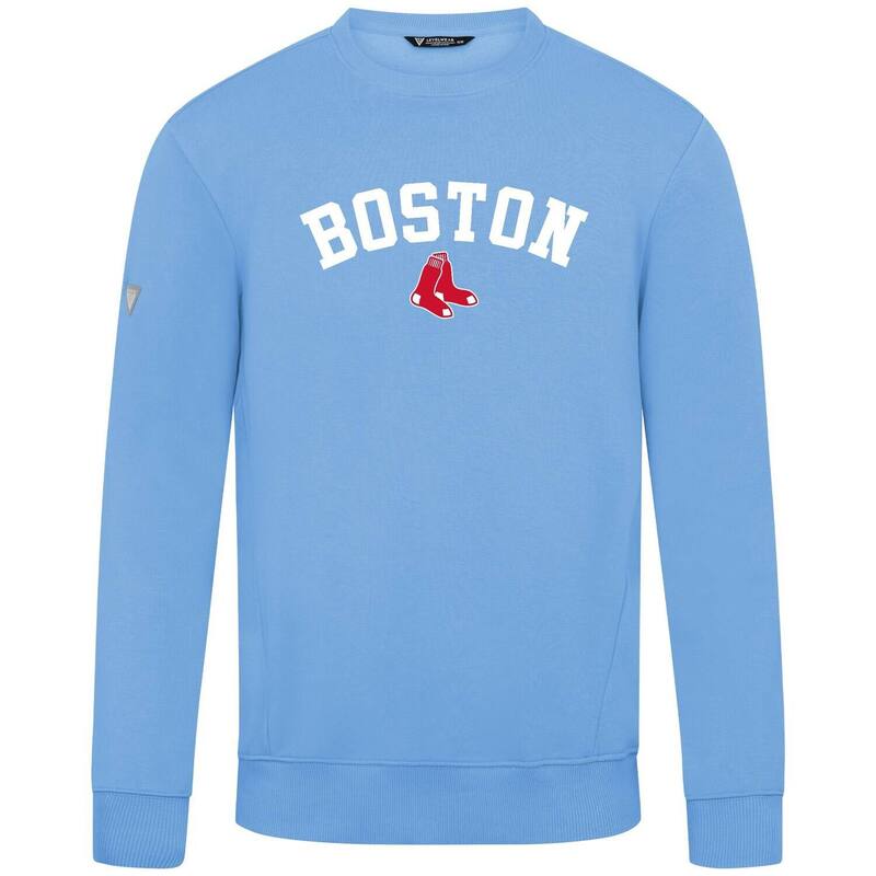 気泡管水準器お召しもの レディース トップス プルオーバー 汗水 Men\u0027s Levelwear Light Blue Boston Red Sox Zane Felt Arch Pullover Sweatshirt Rsx Light 青色