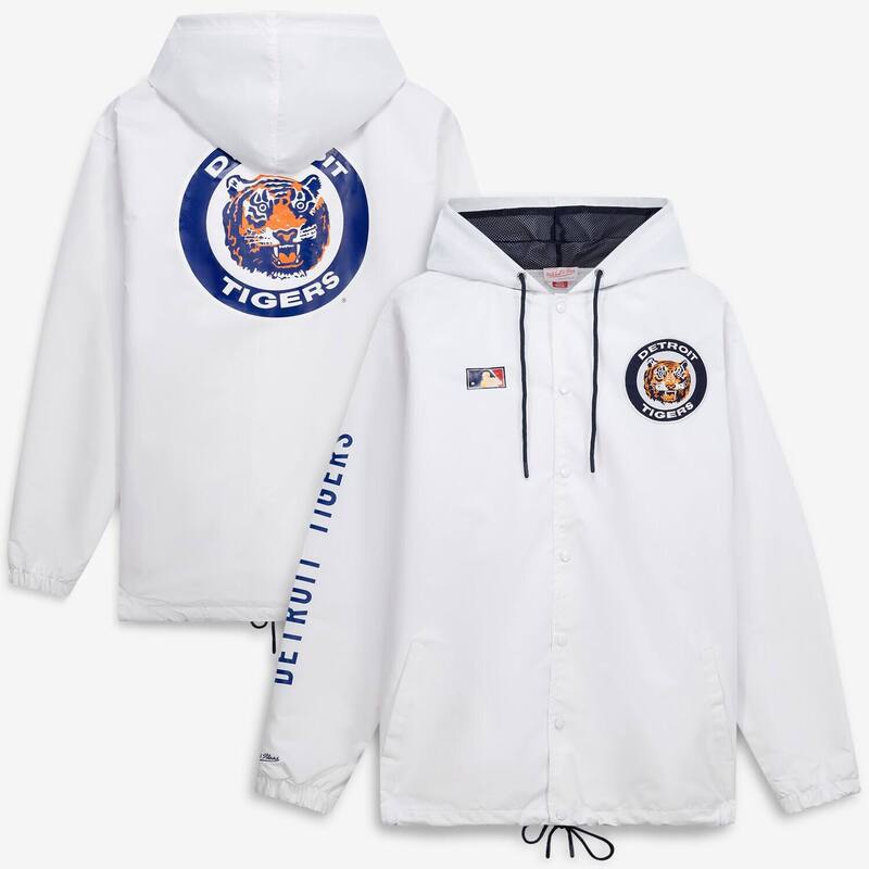 ミッチェル\u0026ネス レディース アウター ジャケット・ブルゾン フーデッドジャケットール Men Mitchell \u0026 Ness White Detroitigers Big \u0026 Tall Full-Snap Hooded Jacketgr White ホワイト