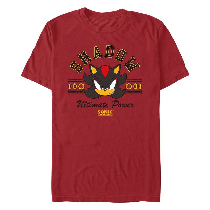 アニメキャラクター レディース トップス Tシャツ グラフィック Licensed Character Menonic thedgehog Shadow Ultimate Power Graphic Tee Cardinal