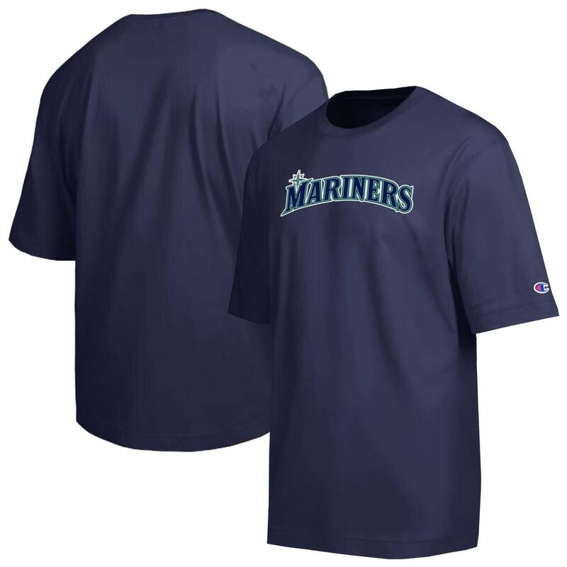 チャンピオン レディース トップス Tシャツ Men Championavy Seattle Mariners All Star Chenille Wordmark T-Shirt Mns Navy ネイビー