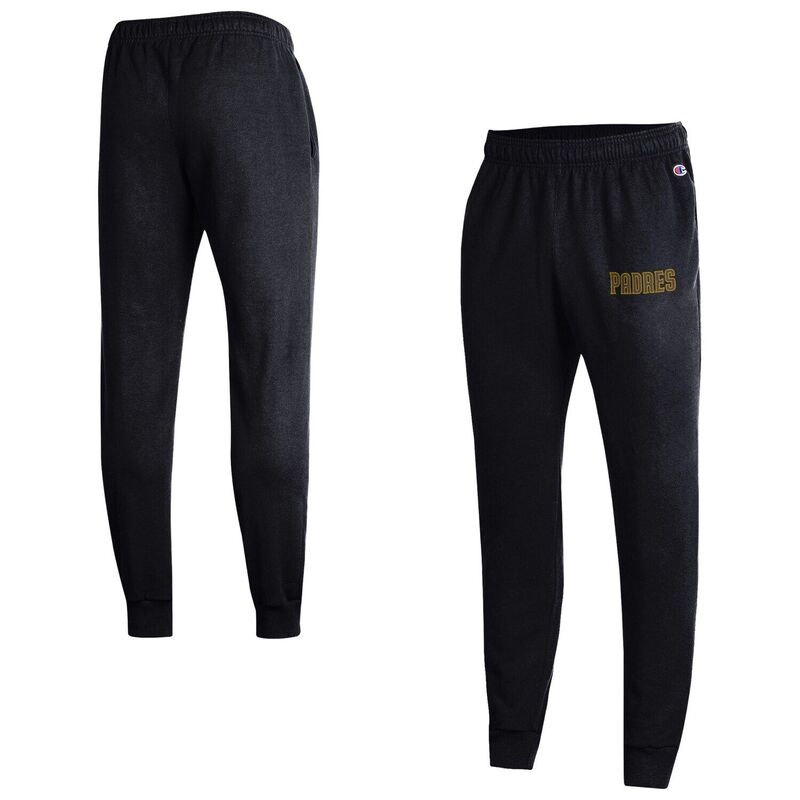 チャンピオン レディース ボトムス カジュアルパンツ ジョガーパンツ Men's Champion Black San Diego Padres Powerblend Joggers Pad Black ブラック｜ReVida 店