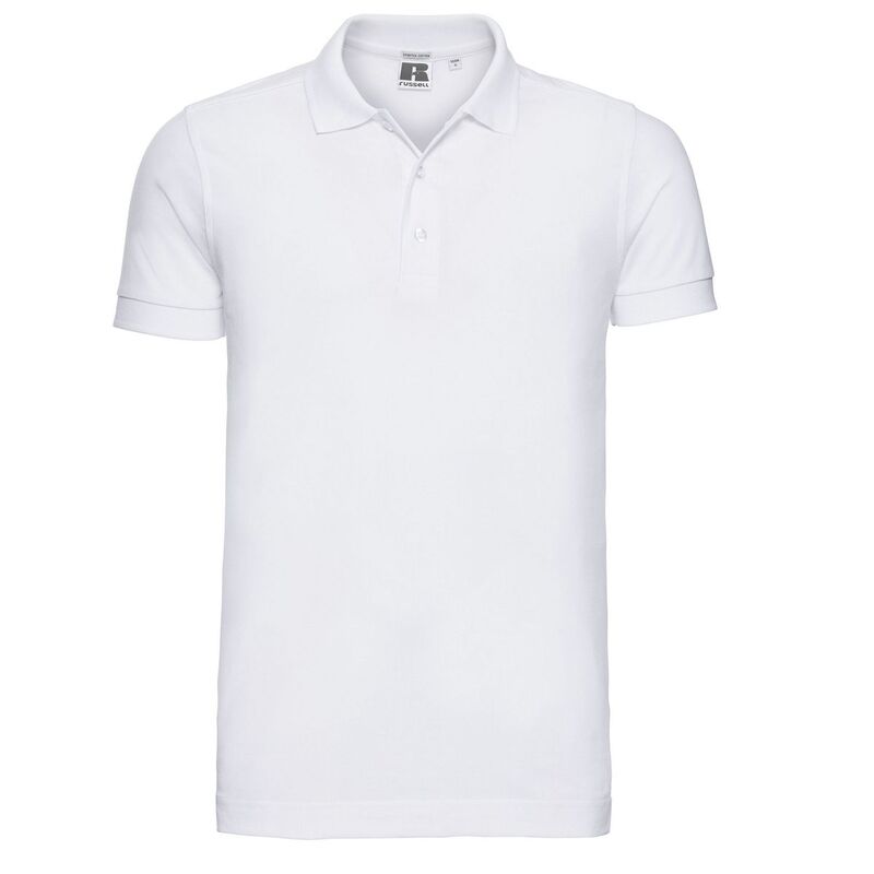 ラッセルアスレチック レディース トップス ティーシャツ スポーツシャツ Russell Athletic Russell Mens Plain Stretch Polo Shirt White 白いこと Tシャツ・カットソー-トップス-レディースファッション