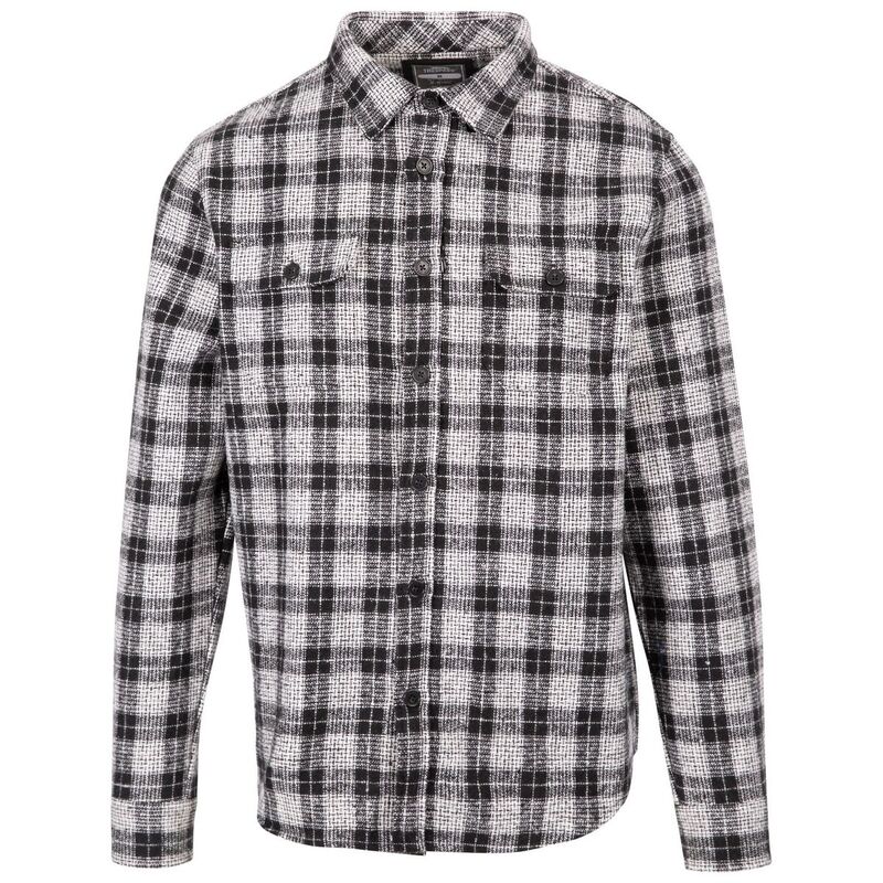 トレスパス レディース トップス Tシャツ Trespass Mens Portlaw Checked Shirt Black And White ホワイト