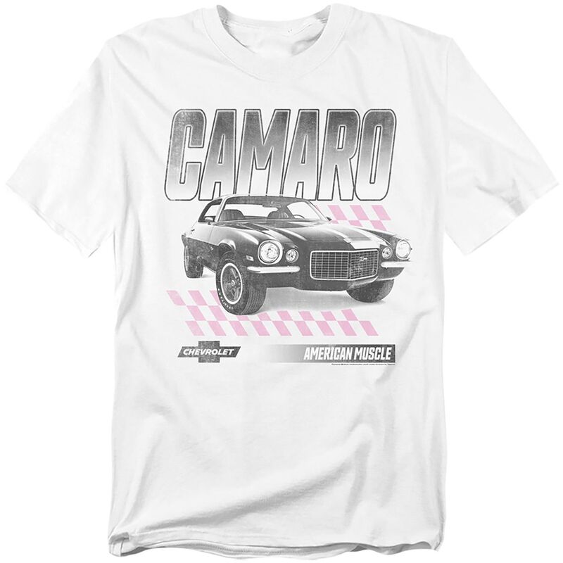 アニメキャラクター レディース トップス Tシャツ トール グラフィック Licensed Character Big & Tall Chevrolet Camaro Z28 Graphic Tee White ホワイト|ReVida 店