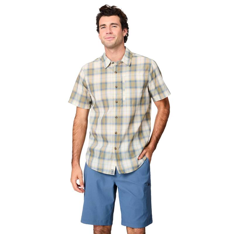 フリー カントリー レディース トップス Tシャツ Free Country Men's Excursion Short Sleeve Poplin Shirt Hazelnut Plaid チェック｜ReVida 店
