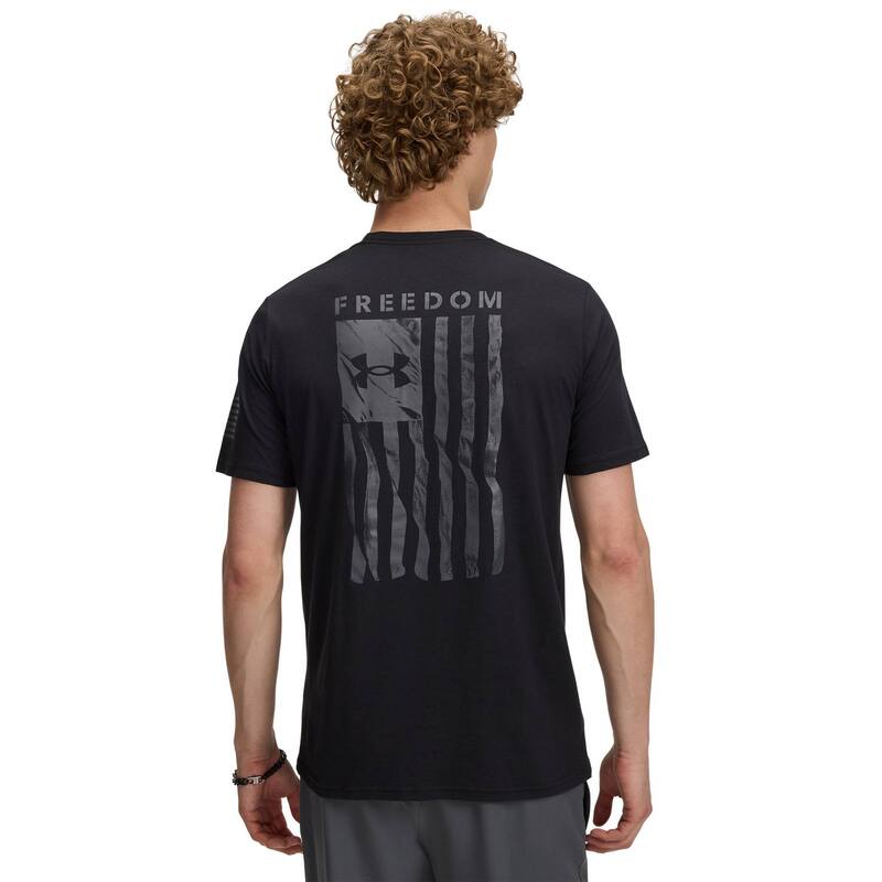 アンダーアーマー レディース トップス Tシャツ グラフィック Men Under Armour Freedom Flagraphic Tee Black Gray ブラック