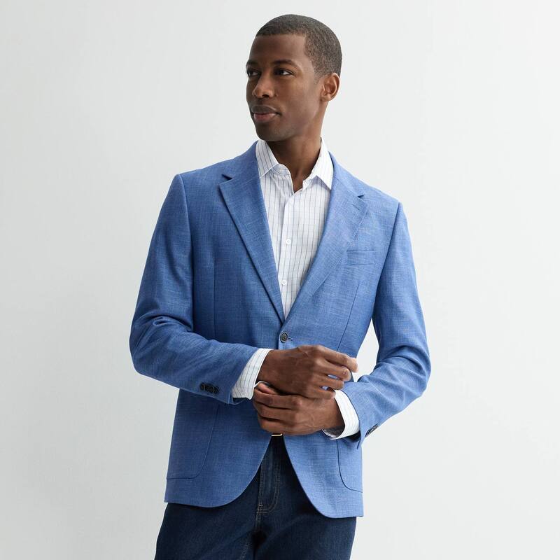 ナウティカ レディース アウター 上衣・上衣 厚地の外套 Men\u0027s Nautica Modern-Fit Basket Weave Sport Coat Light Blue Structure 青色 レディースファッション-コート・ジャケット