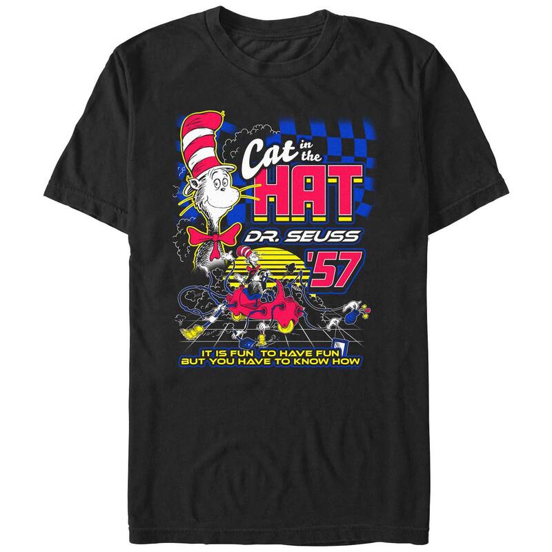 アニメキャラクター レディース トップス Tシャツ トール グラフィック Licensed Character Big & Tall Dr. Seuss The Cat In The Hat '57 It Is Fun To Have Fun Graphic Tee Black ブラック｜ReVida 店
