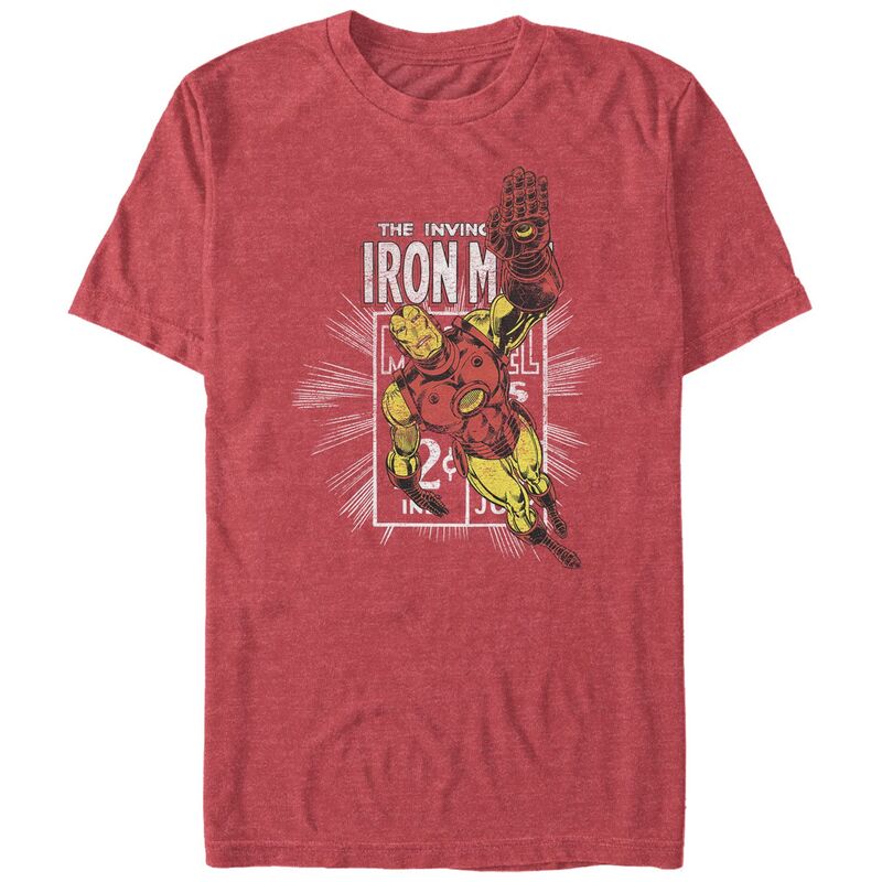 マーベル レディース トップス Tシャツ トール グラフィック Big & Tall Marvel Iron Man The Invincible Graphic Tee Red Heather ヘザー|ReVida 店