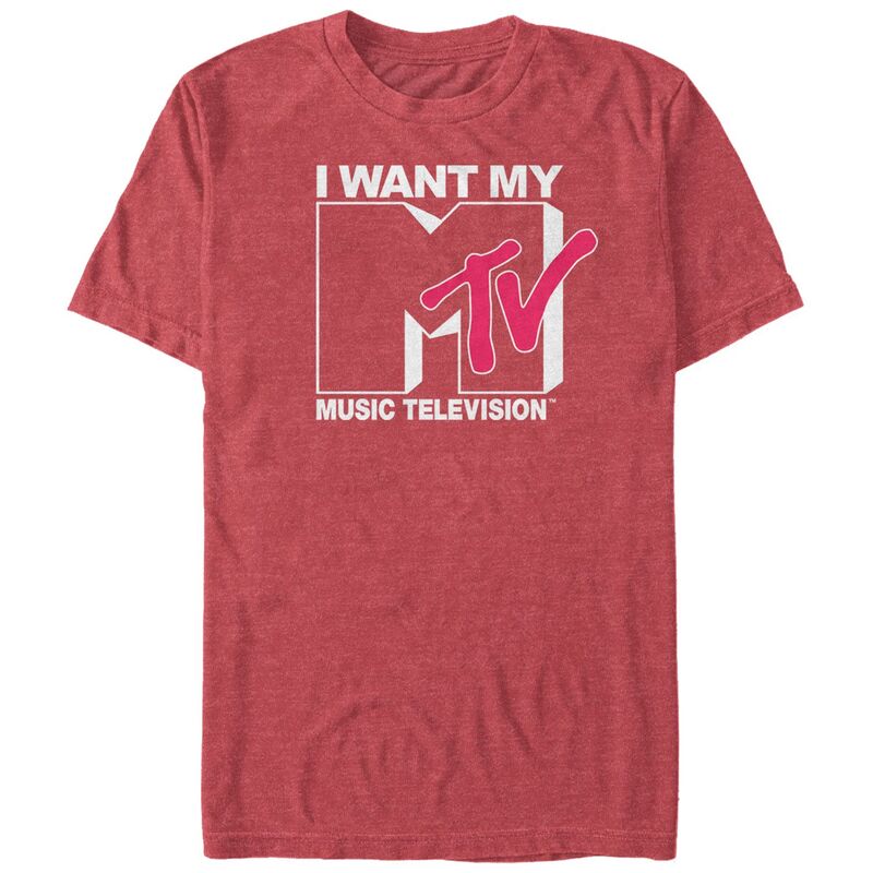 アニメキャラクター レディース トップス Tシャツ トール グラフィック Licensed Character Big & Tall MTV I Want My MTV Graphic Tee Red Heather ヘザー|ReVida 店
