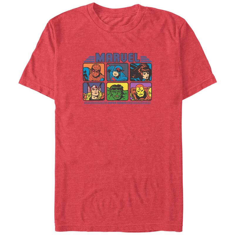 マーベル レディース トップス Tシャツ トール グラフィック Big & Tall Marvel All Stars Graphic Tee Red Heather ヘザー|ReVida 店