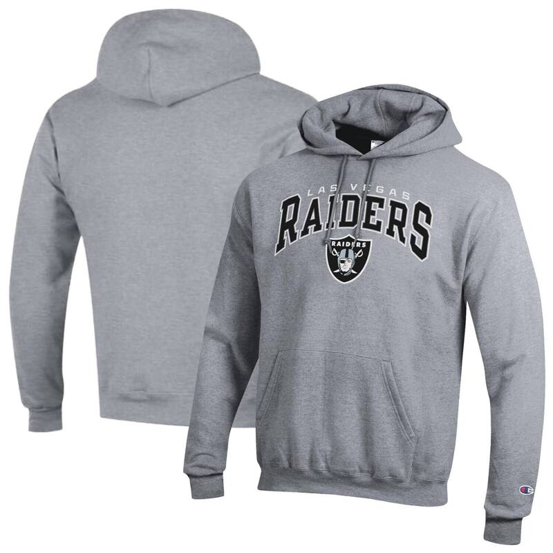 チャンピオン レディース トップス Tシャツ ロゴ パーカー Men's Champion Gray Las Vegas Raiders Powerblend Arch over Logo Hoodie Lvr Grey グレー｜ReVida 店 17,005円