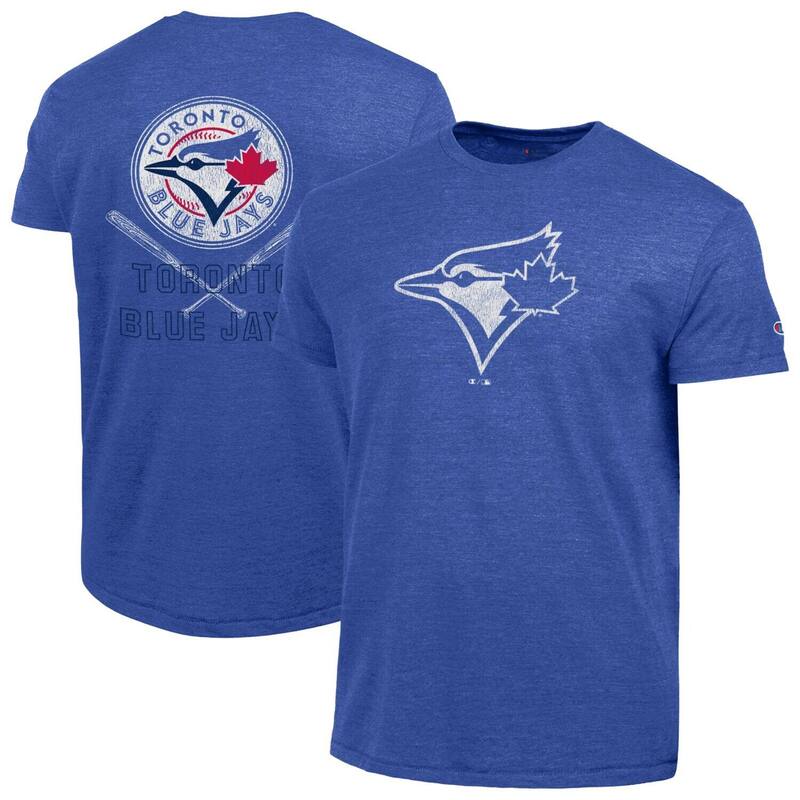 チャンピオン レディース トップス Tシャツ Men's Champion Royal Toronto Blue Jays Tri-Blend T-Shirt Jay Blue ブルー|ReVida 店