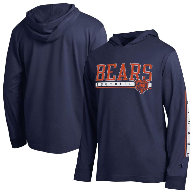 チャンピオン レディース トップス Tシャツ Men Championavy Chicago Bears All Star Hooded T-Shirt Brs Navy ネイビー