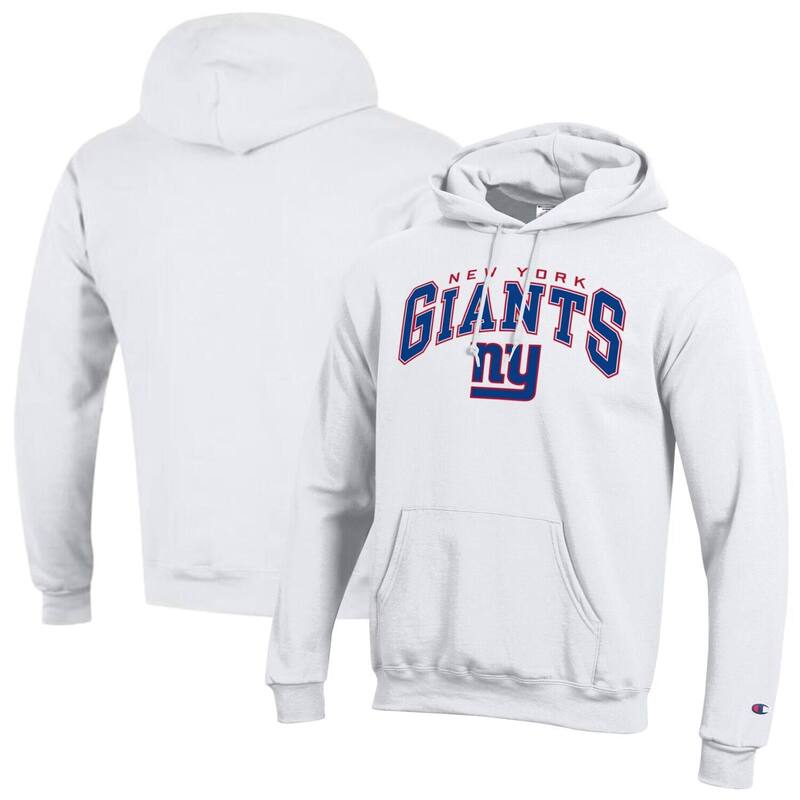 チャンピオン レディース トップス Tシャツ ロゴ パーカー Men's Champion White New York Giants Powerblend Arch over Logo Hoodie Gia White ホワイト|ReVida 店