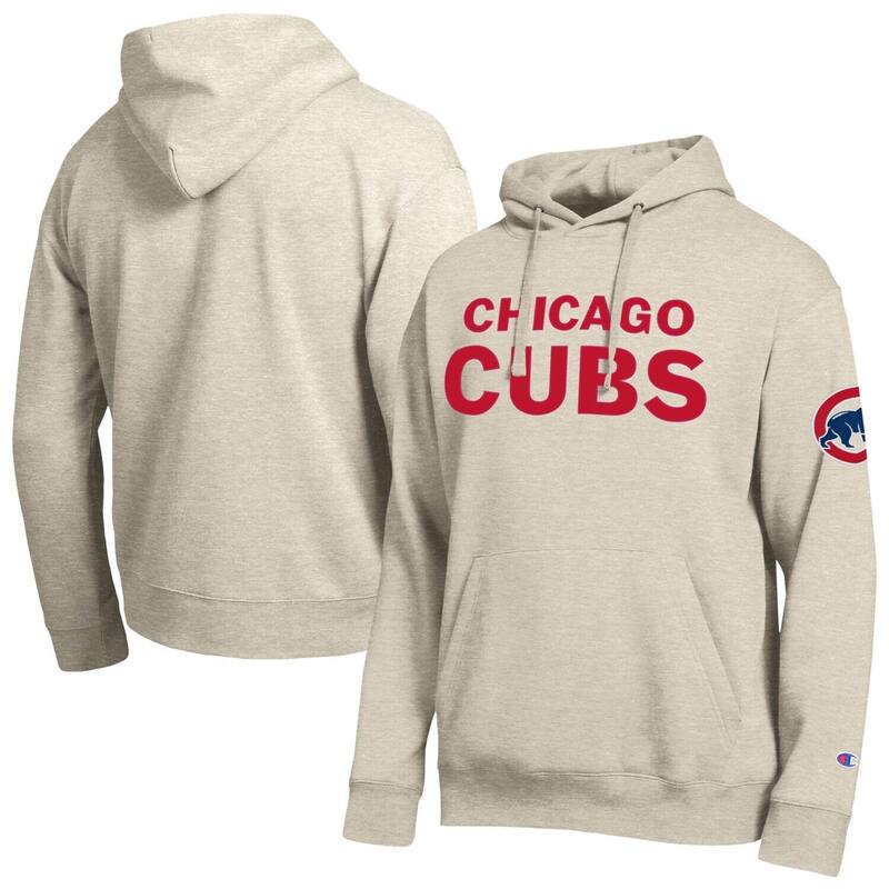 チャンピオン レディース トップス Tシャツ パーカー Men's Champion Oatmeal Chicago Cubs All Star Chenille Patchoodie Cub Multi マルチカラー｜ReVida 店