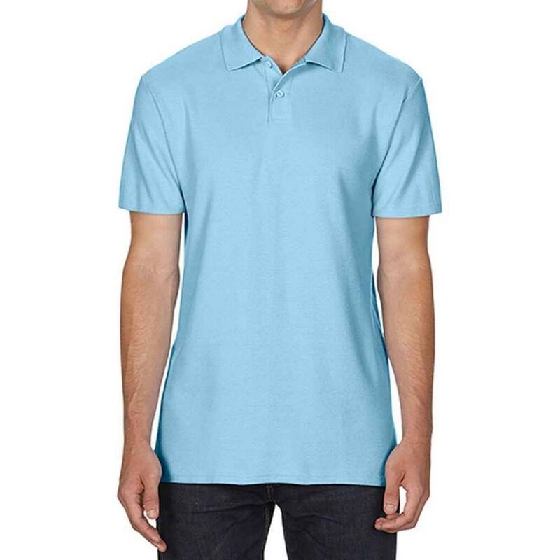 ギルダン レディース トップス Tシャツ ポロシャツ Gildan MensoftStyle Double Pique Polo Shirt Light Blue ブルー｜ReVida 店