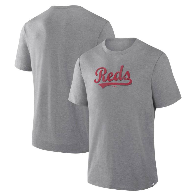 ファナティクス レディース トップス プルオーバー Men\u0027s Fanatics Heather Gray Cincinnati Reds Play Tribute Tri-Blend T-Shirt Red Grey 薄墨色