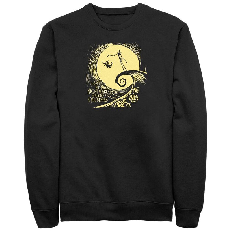 ウォルトディズニー レディース トップス ティーシャツ スウェットール フリース Disney\u0027s The Nightmare Before Christmas Jack And Zero At Night Big \u0026 Tall Fleece Sweatshirt Black 黒いこと トップス-Tシャツ・カットソー