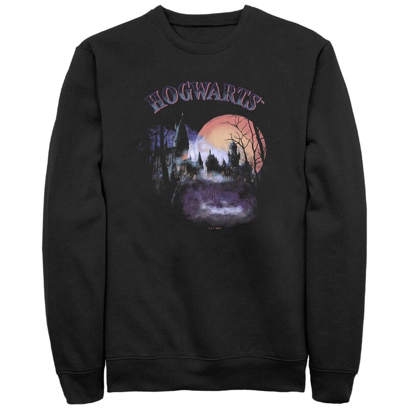 アニメ人となり レディース トップス ティーシャツ スウェットール フリース Licensed Character Big \u0026 Tall Harry Potter Spooky Hogwarts Fleece Sweatshirt Black 黒いこと トップス-Tシャツ・カットソー-レディースファッション