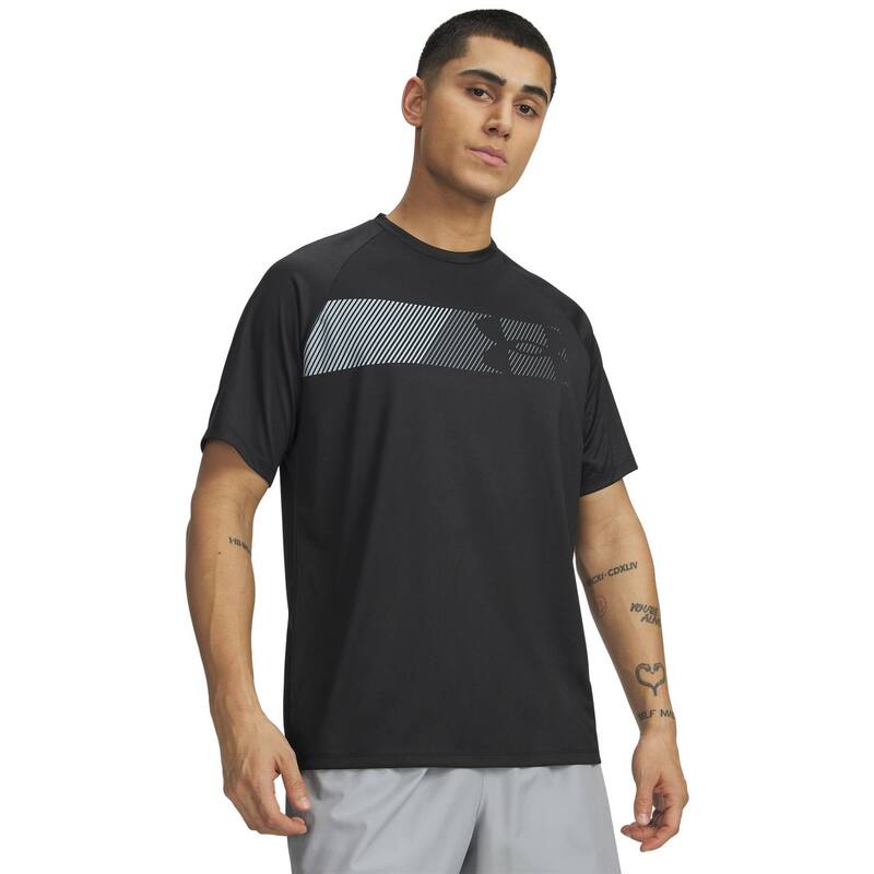 アンダーアーマー レディース トップス Tシャツ グラフィック Men Under Armour Tech Graphic Short Sleeve Tee Black ブラック
