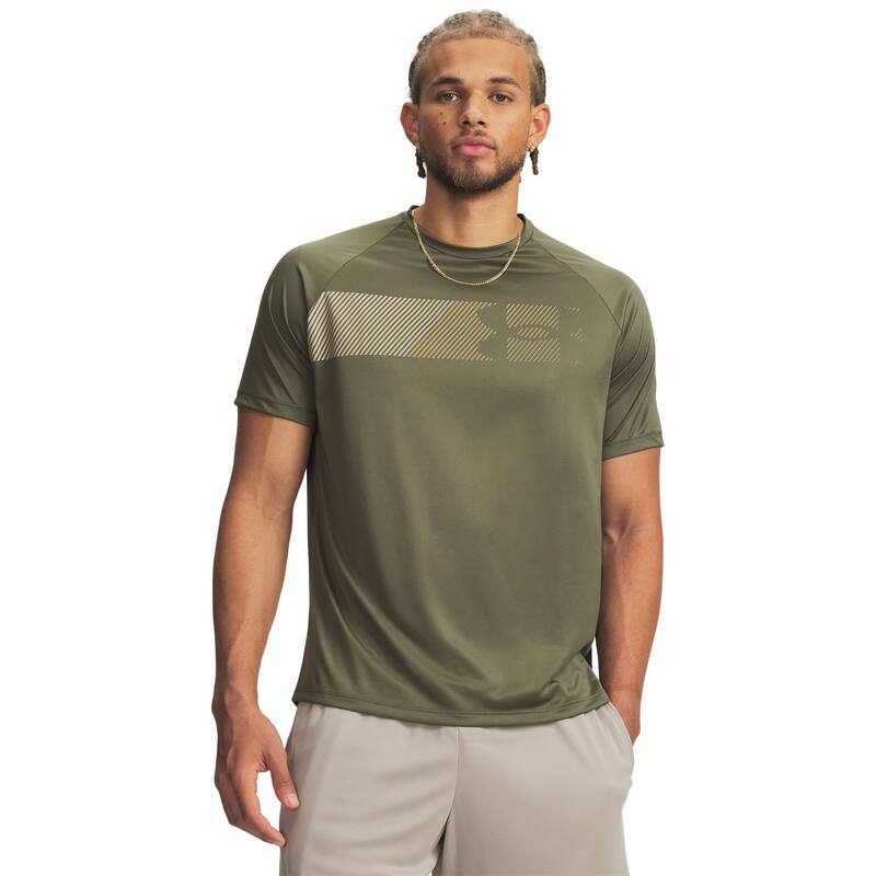 アンダーアーマー レディース トップス Tシャツ グラフィック Men Under Armour Tech Graphic Short Sleeve Tee Marine Od Green グリーン