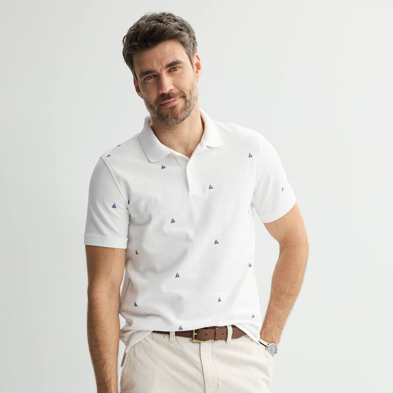 ソノマ レディース トップス Tシャツ ポロシャツ Menonoma Goods For Life Fashion Pique Polo White Sail Boat Print ホワイト