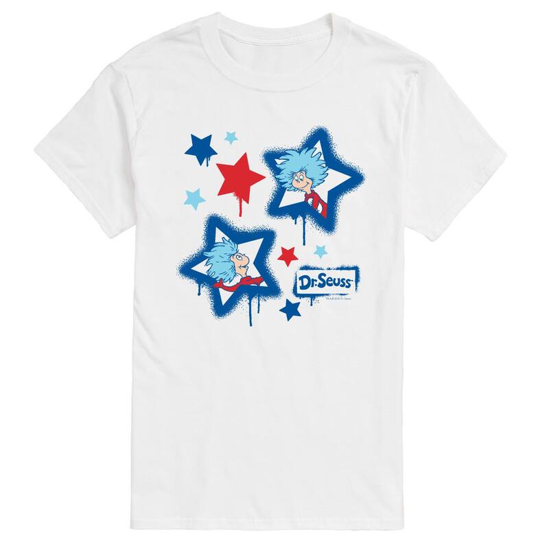 アニメキャラクター レディース トップス Tシャツ トール グラフィック Licensed Character Big & Tall Dr. Seuss Thing 1 & Thing 2 Graphic Tee White ホワイト|ReVida 店