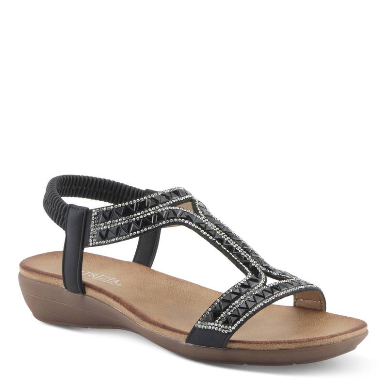 パトリシア レディース シューズ サンダル Patrizia Saevi Women\u0027s Rhinestone Slingback Wedge Sandals Black 黒いこと