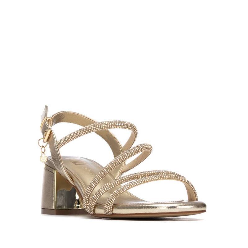 キシタイ王国 レディース シューズ サンダル 踵 XTI Women\u0027s Block Heel Sandals 145260 Gold ゴールド