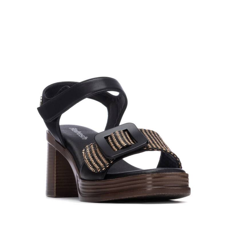 リフレッシュ レディース シューズ サンダル ヒール Women's Refresh Collection Block Heel Sandals 175027 Black ブラック｜ReVida 店