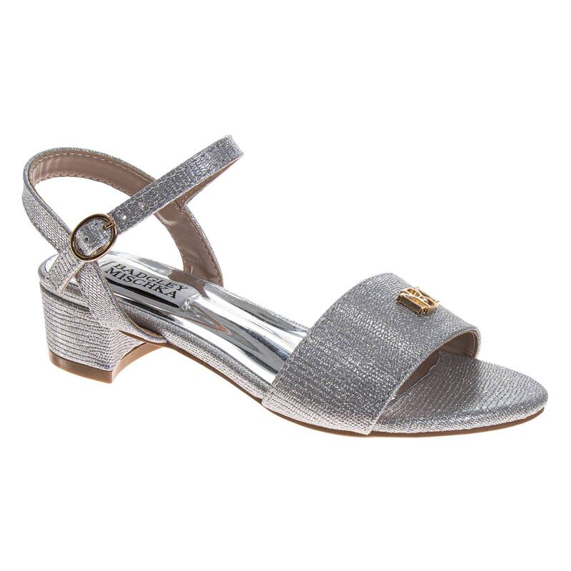 バッジェリーミシュカ レディース シューズ サンダル アンクル Badgley Mischka Dressandals for Girls Rhinestone Ankle Strap Formal (Kids) Silver シルバー｜ReVida 店