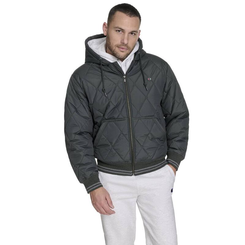チャンピオン レディース アウター ジャケット・ブルゾン キルティング Men's Champion Quilted Hoody Bomber Jacket Spruce｜ReVida 店