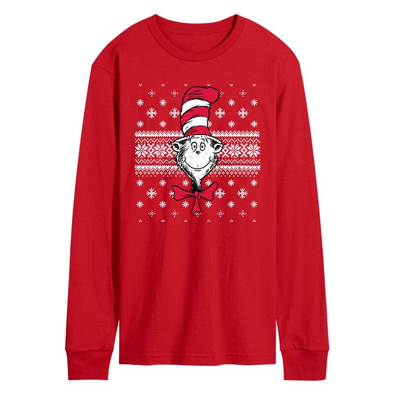 アニメキャラクター レディース トップス Tシャツ グラフィック Licensed Character Men's Dr. Seuss The Cat In The Hat Long Sleeve Graphic Tee Red レッド｜ReVida 店 7,755円