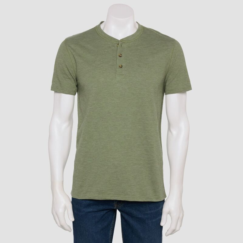 ソノマ レディース トップス Tシャツ Menonoma Goods For Lifessential Short Sleeve Henley Tee Olive Stripe オリーブ
