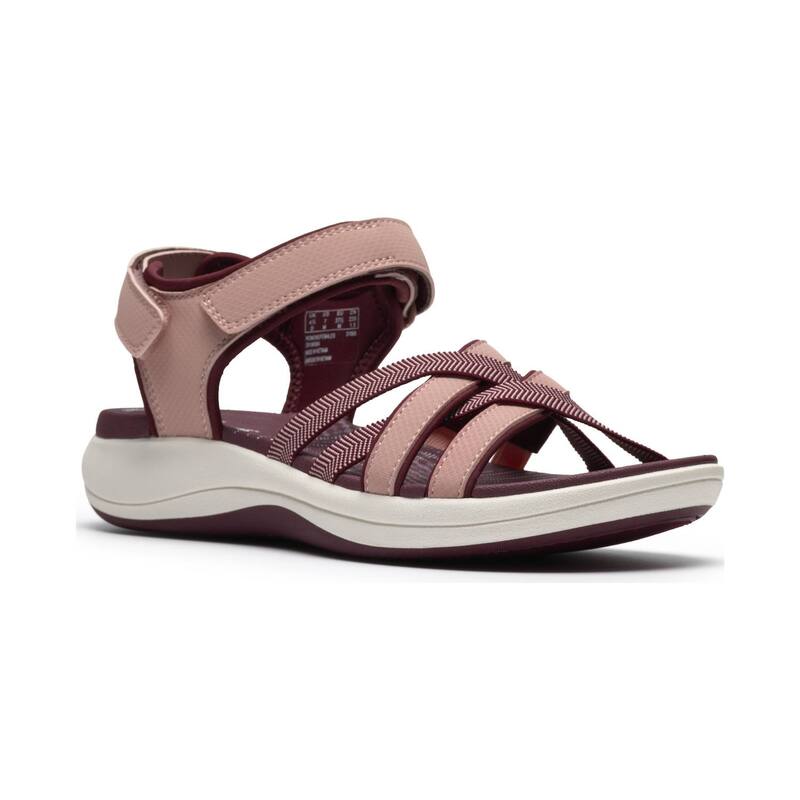 クラークス レディース シューズ サンダル Clarks Cloudsteppers Mira Shore Women'strappy Sport Sandals Maroon マルーン|ReVida 店
